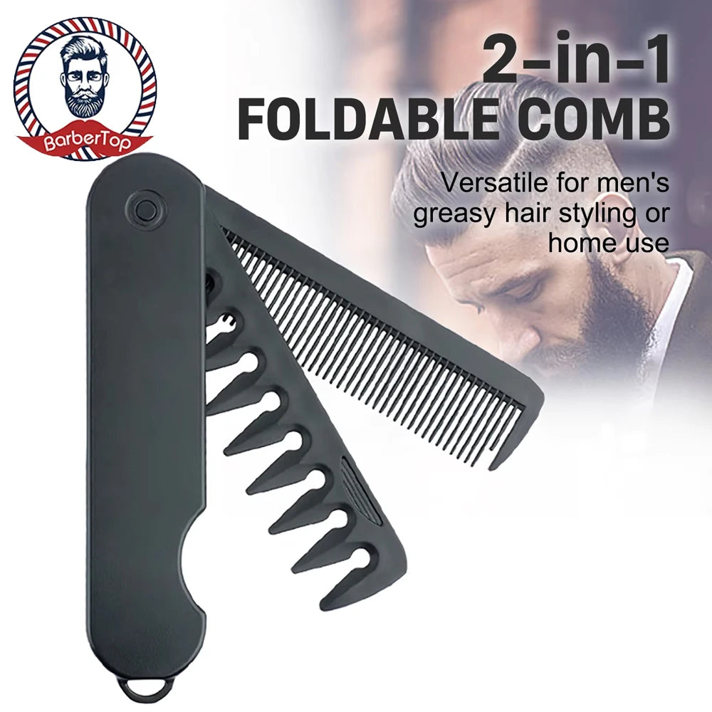 Portable Multifunctional Plastic Folding Pocket Comb for Men