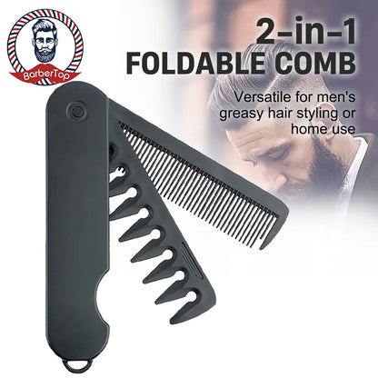 Portable Multifunctional Plastic Folding Pocket Comb for Men