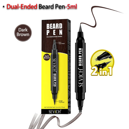 Double-headed Beard Filling Pen Black/Brown Waterproof