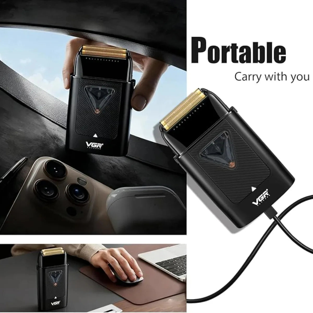 VGR Beard Trimmer Professional Shaver 9000 RPM Razor V-334