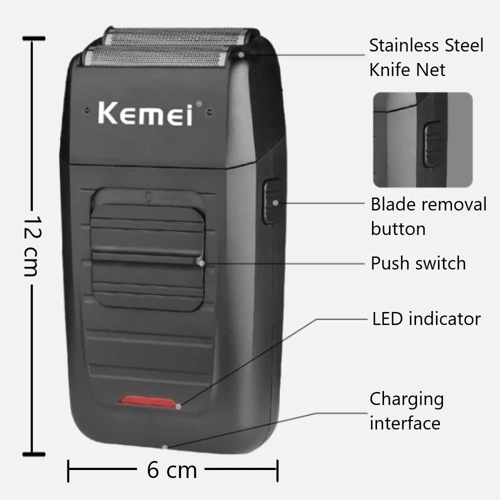 Kemei-1102 Rechargeable Cordless Shaver For Men Beard Shaver