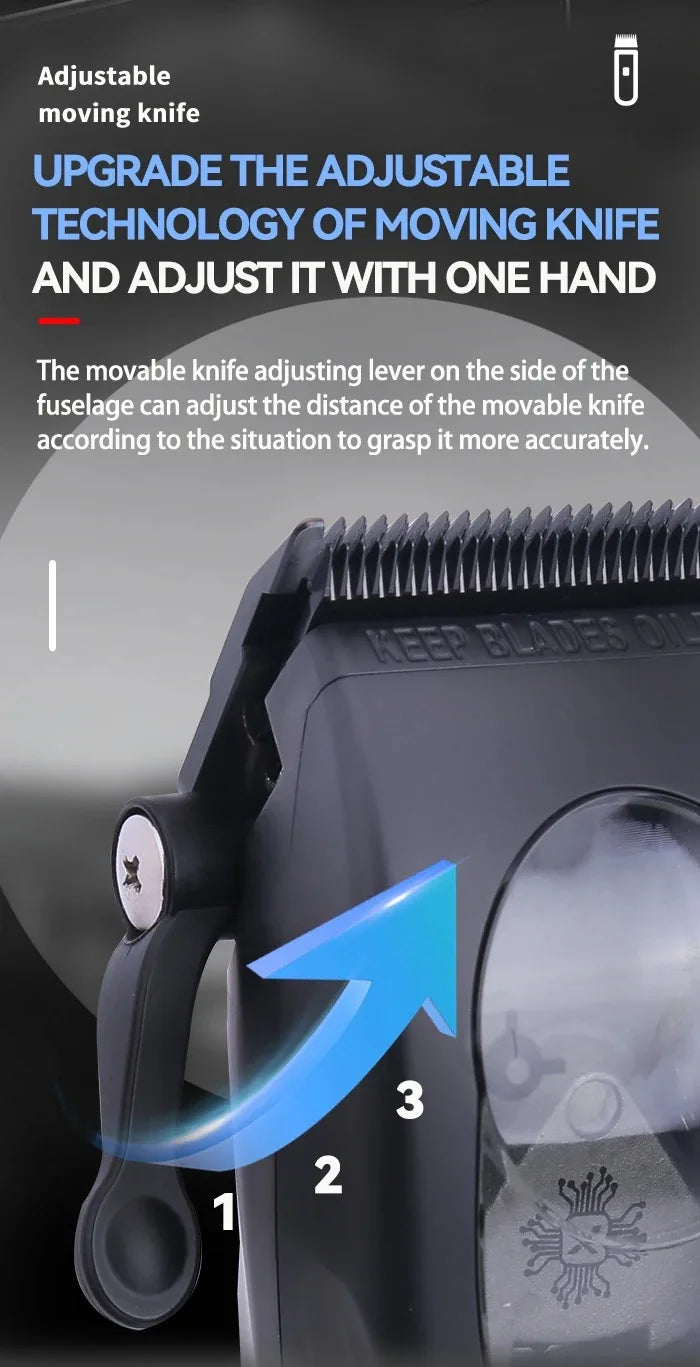 Kemei Professional Barber Cordless Hair Clipper Electric Trimmer