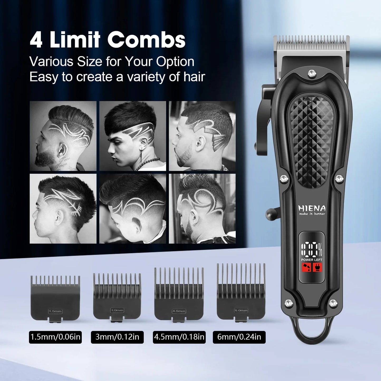 HIENA hair clipper Shaver Professional electric scissors for men