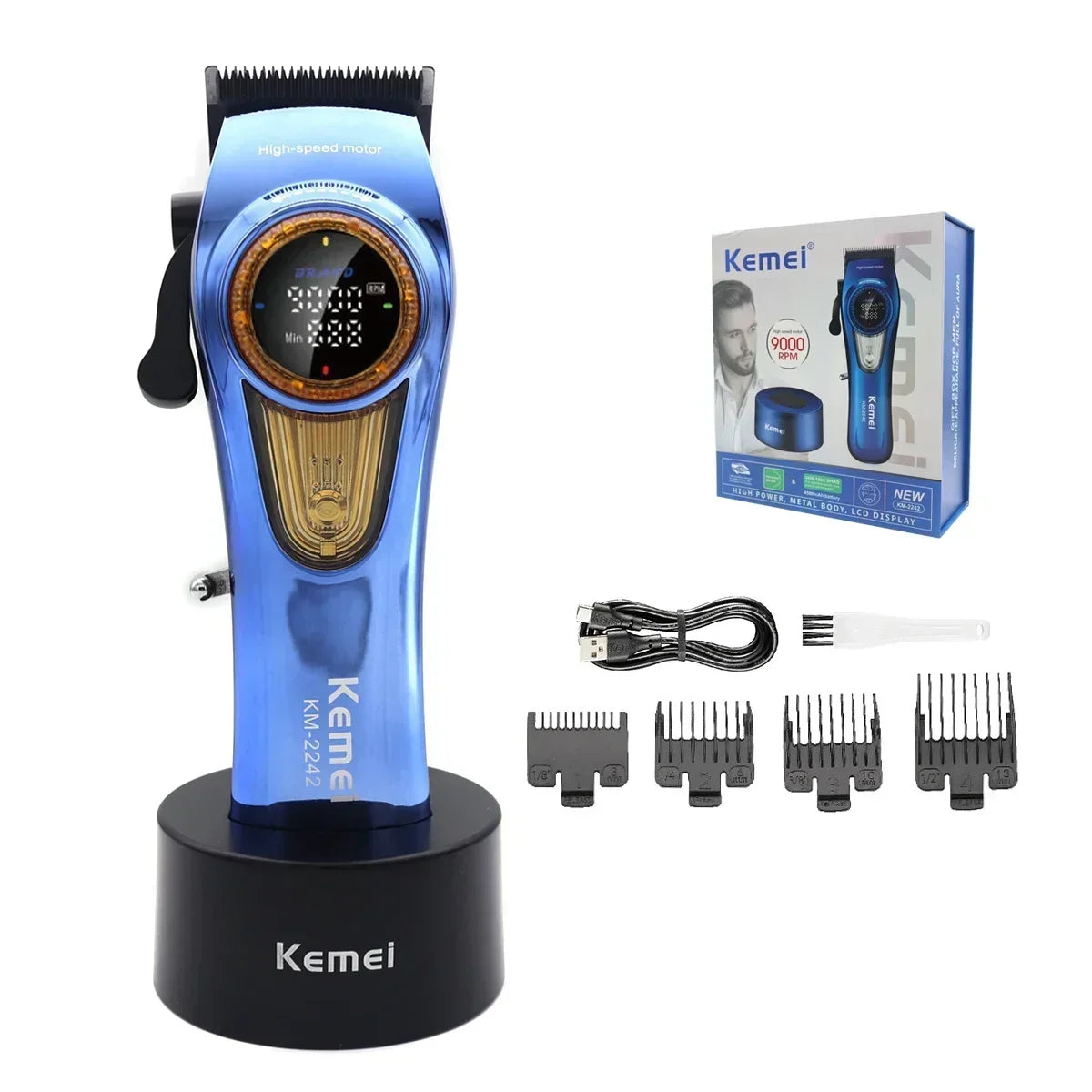 Kemei KM-2242 Men's Hair Clipper 9000RPM Brushless Machine
