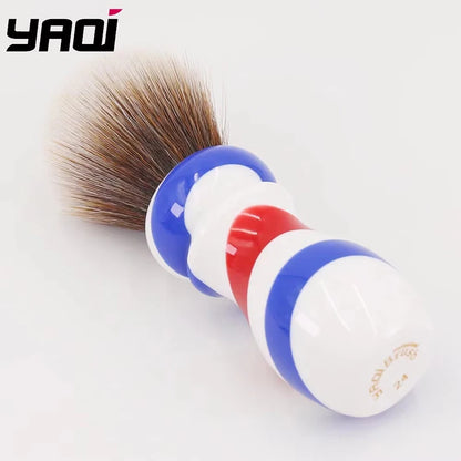 24MM New Barber Pole Style Brown Synthetic Knot Shaving Brush