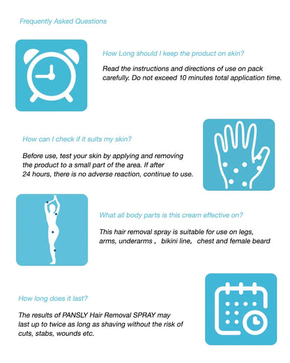 Non Irritating Hair Removal Cream and Spray for Men and Women