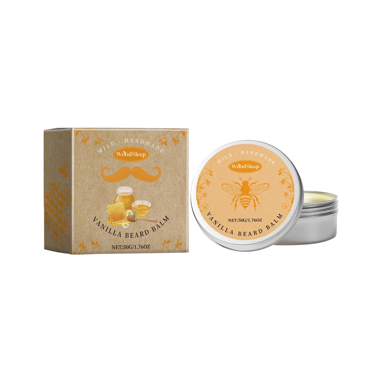 Natural Vanilla Beard Balm Men Styling Beard Care Cream
