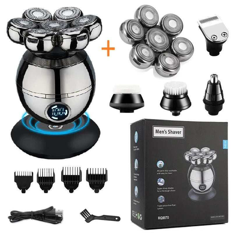 Pro Wet Dry Electric Shaver For Men Beard Hair Trimmer LCD Display