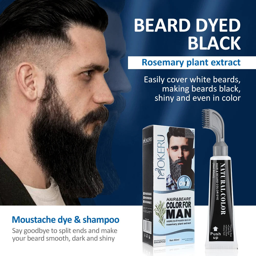 3 Minutes Black Beard Dye Cream With Comb 80ml Rosemary