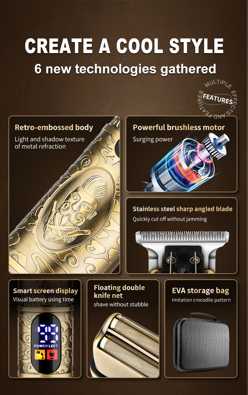 Resuxi 740 All Metal Hair Clippers Ears Nose Hair Trimmer