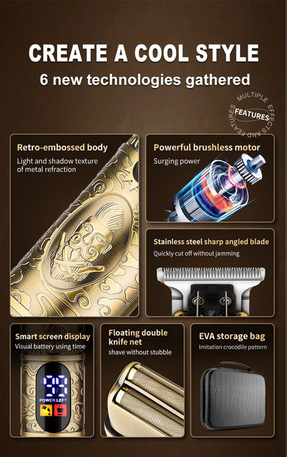 Resuxi 740 All Metal Hair Clippers Ears Nose Hair Trimmer