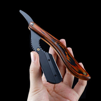 Stainless Steel Folding Shave Knife Handle Beard Straight Razor