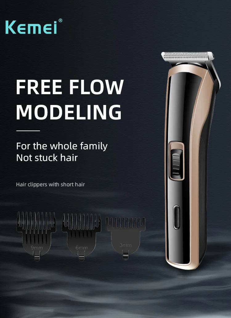 Kemei KM-418 Hair Clipper - Waterproof Rechargeable Hair Trimmer 60min 3W