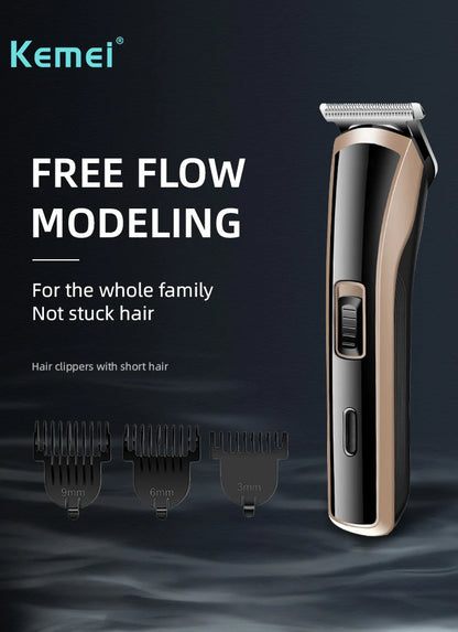 Kemei KM-418 Hair Clipper - Waterproof Rechargeable Hair Trimmer 60min 3W