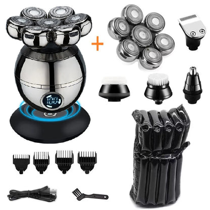 Pro Wet Dry Electric Shaver For Men Beard Hair Trimmer LCD Display