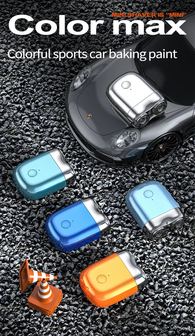 Magnetic Colorful Electric Shaver Double Floating Head Mini Beard Knife