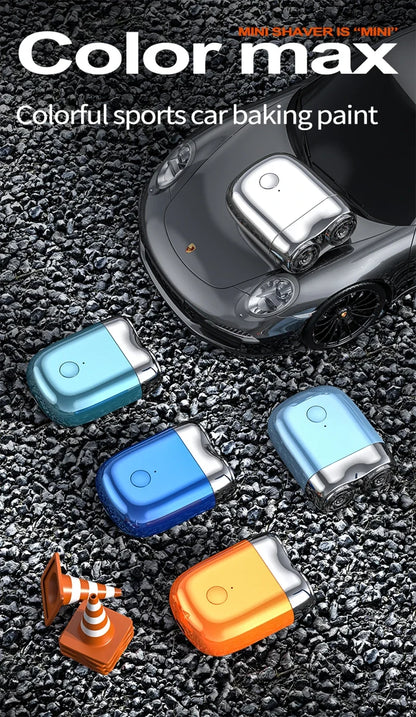 Magnetic Colorful Electric Shaver Double Floating Head Mini Beard Knife