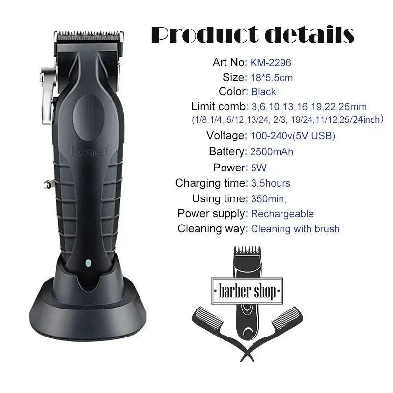 KM2296 Kemei Original Professional Rechargeable Hair Trimmer