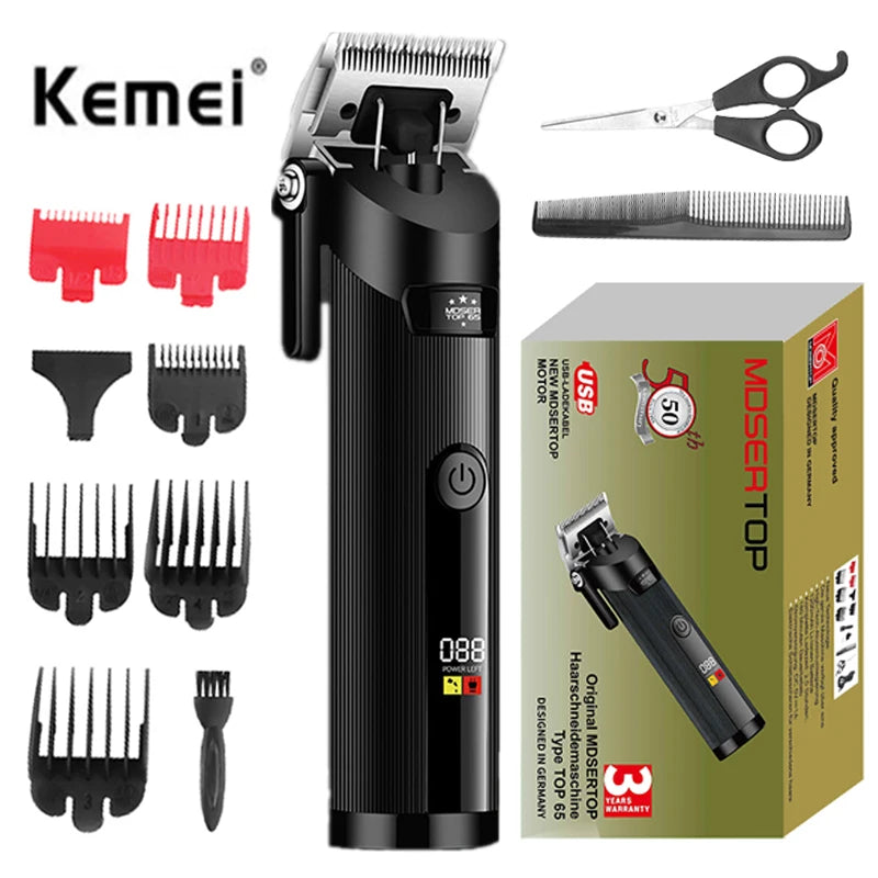Kemei hair clipper long battery life silent TOP-65 carbon steel