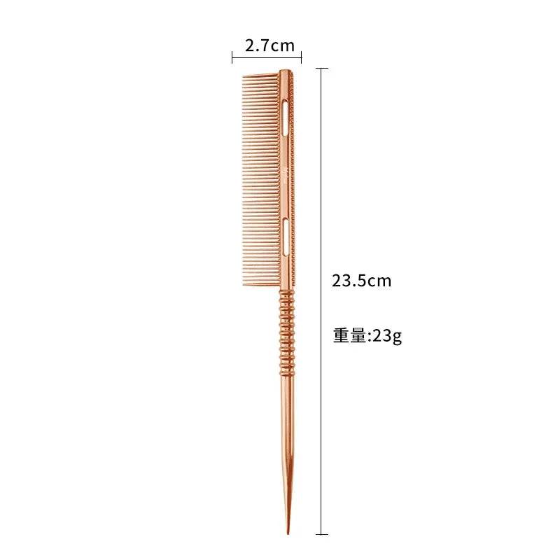 Professional Hairdressing Combs Aluminium Hair Comb Rat Tail