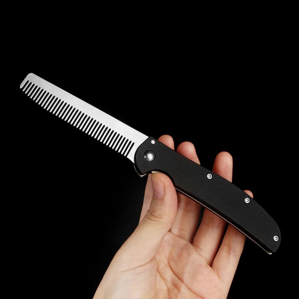 Metal Folding Beard Comb Dual-Purpose Hair & Mustache