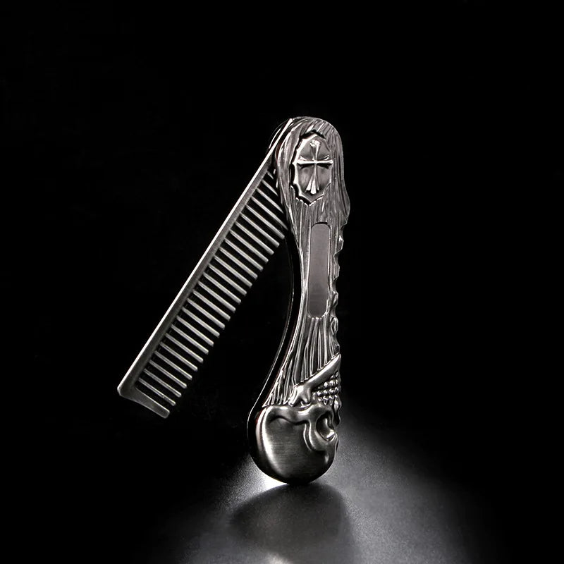 Professional Salon Beard Comb Zinc Alloy Mustache Comb
