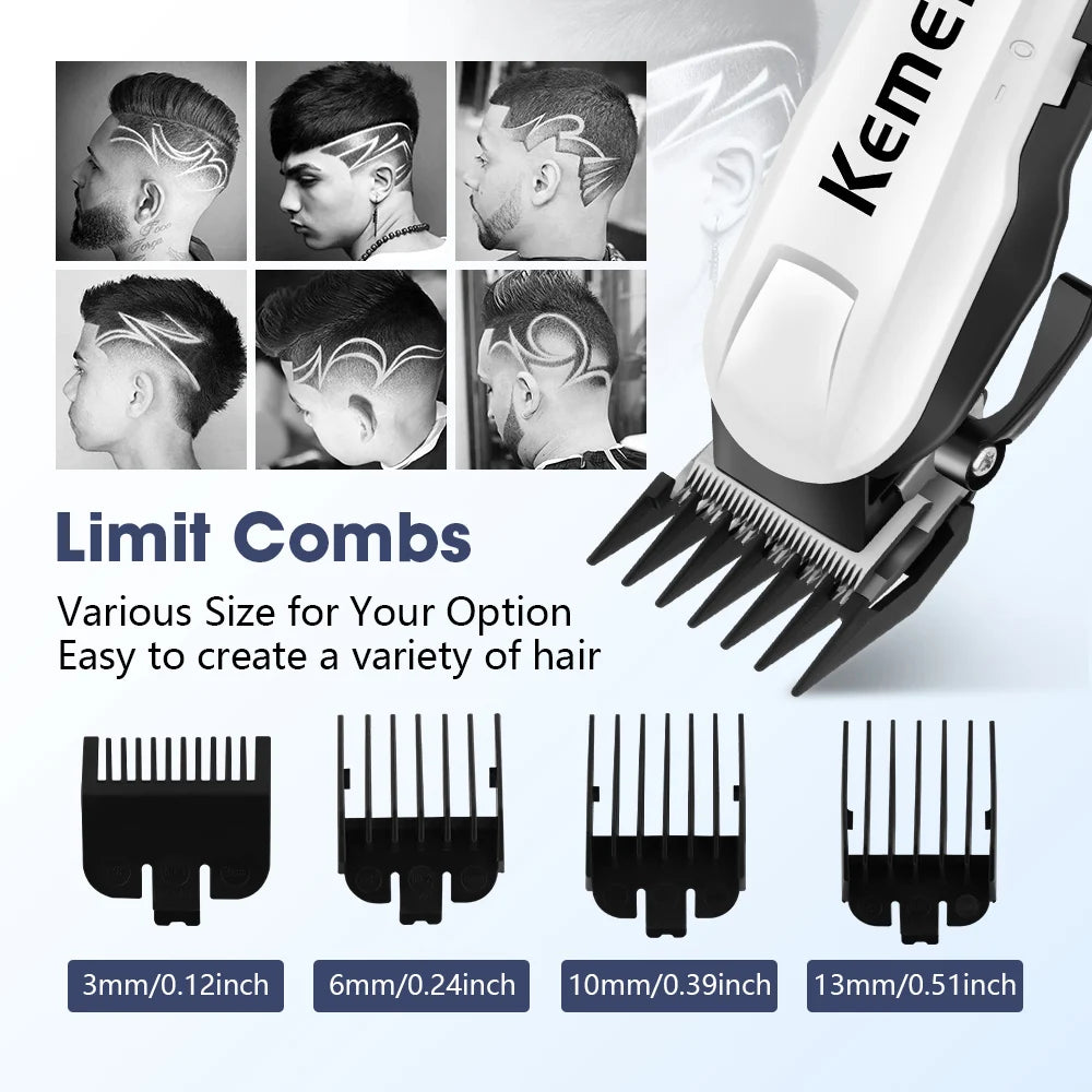 Kemei-809A Professional Hair Trimmer Adjustable Electric Clipper