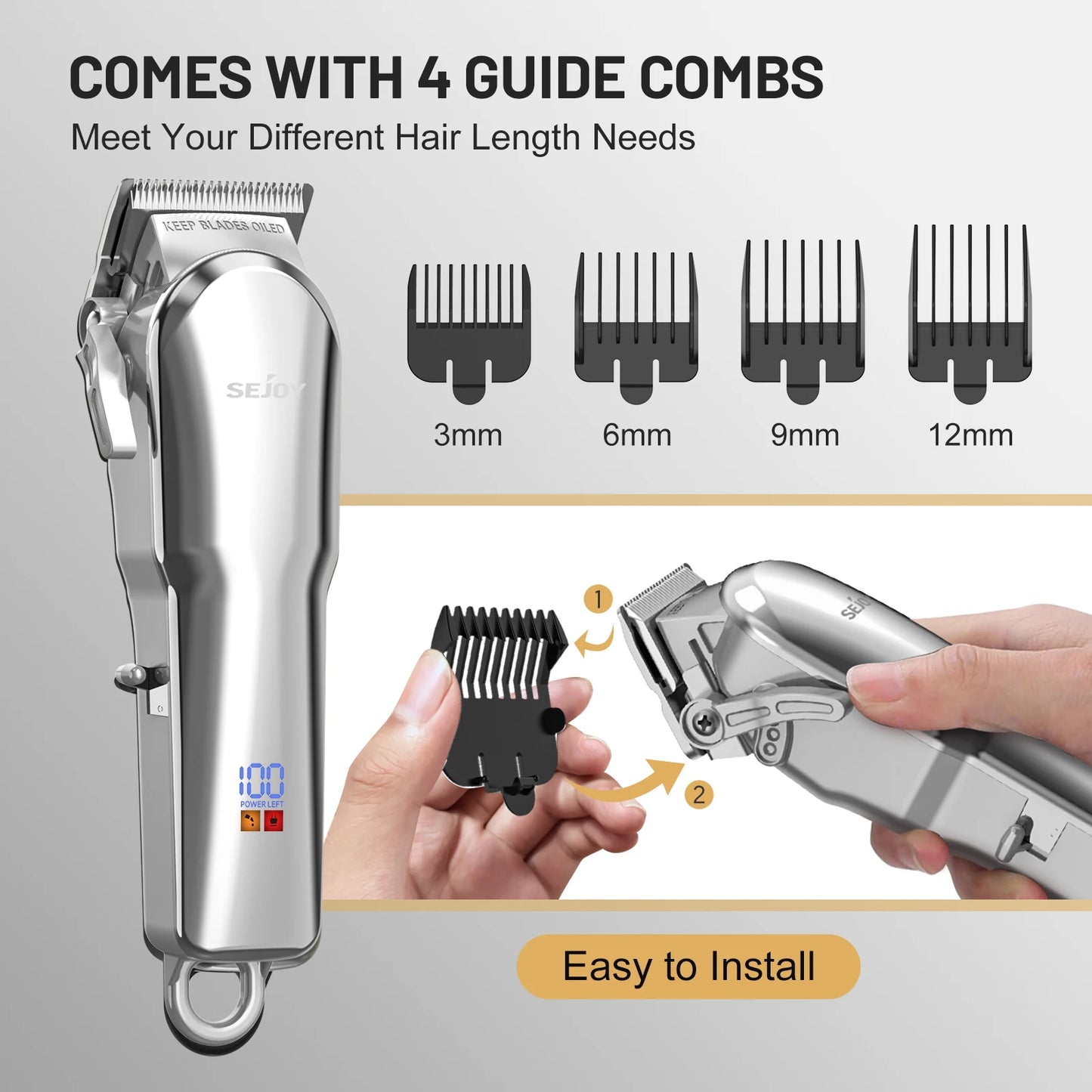 Sejoy Electric Hair Trimmer Cordless Professional Shaver