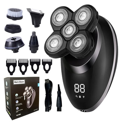 5 In 1 Electric Shaver For Men Bald Head Hair Clipper Nose Trimmer Razor