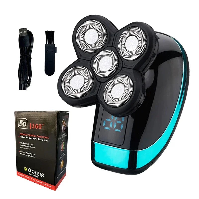 5 In 1 Electric Shaver For Men Bald Head Hair Clipper Nose Trimmer