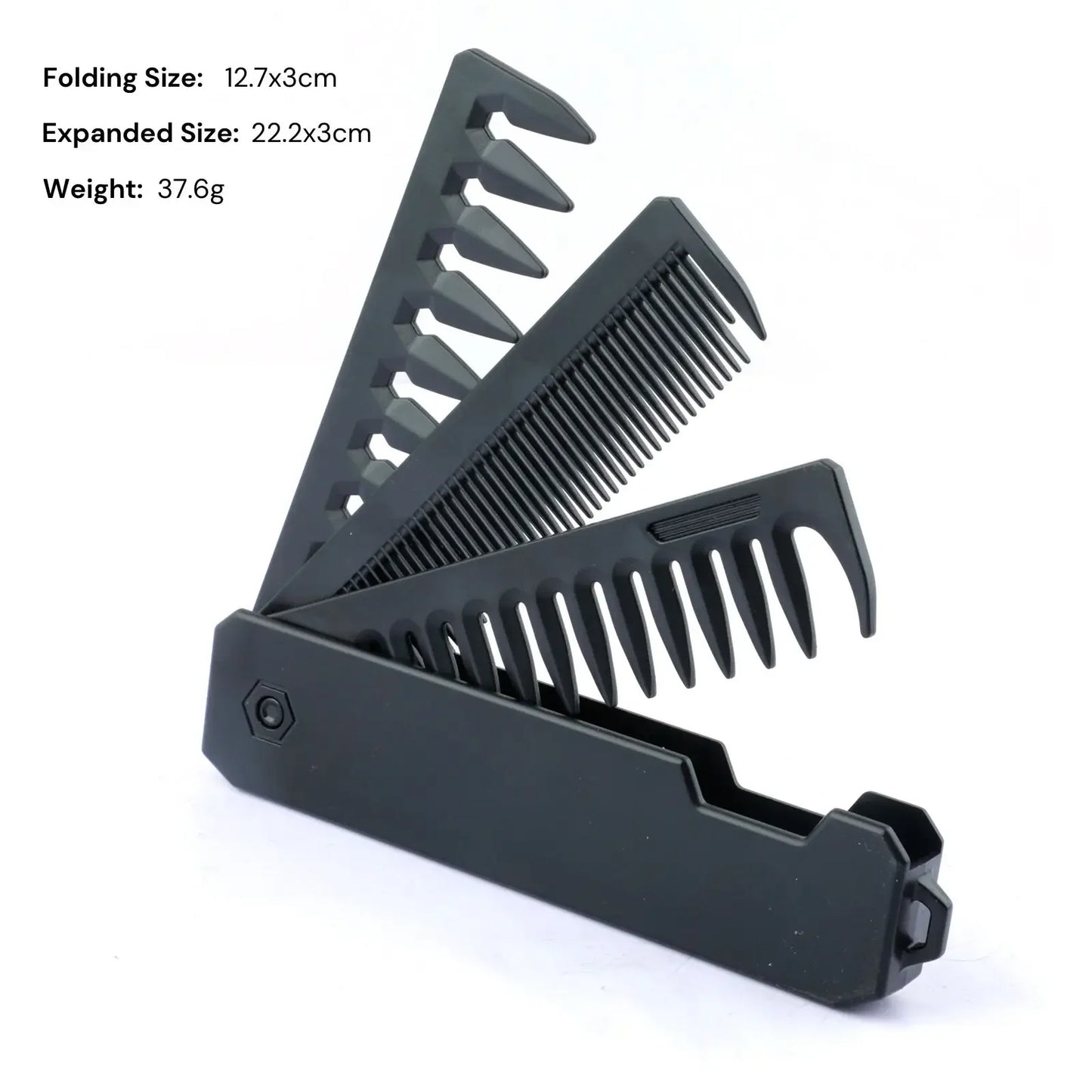 3 in 1 Pocket Folding Combs Plastic Wide Tooth Head Comb