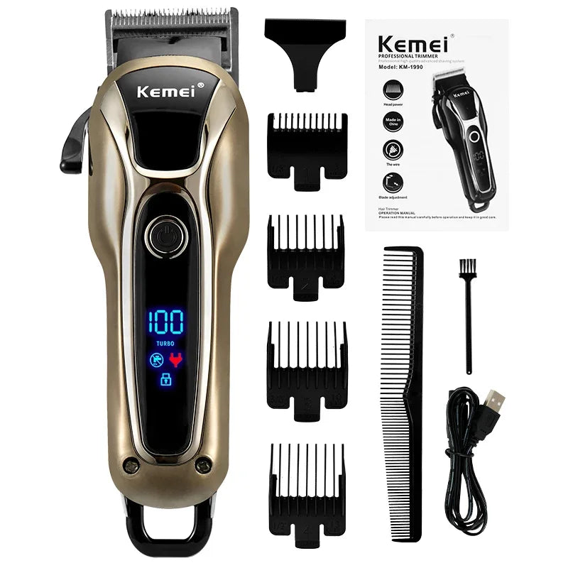 Professional Hair Trimmer Gold Clipper For Men Beard Trimmer