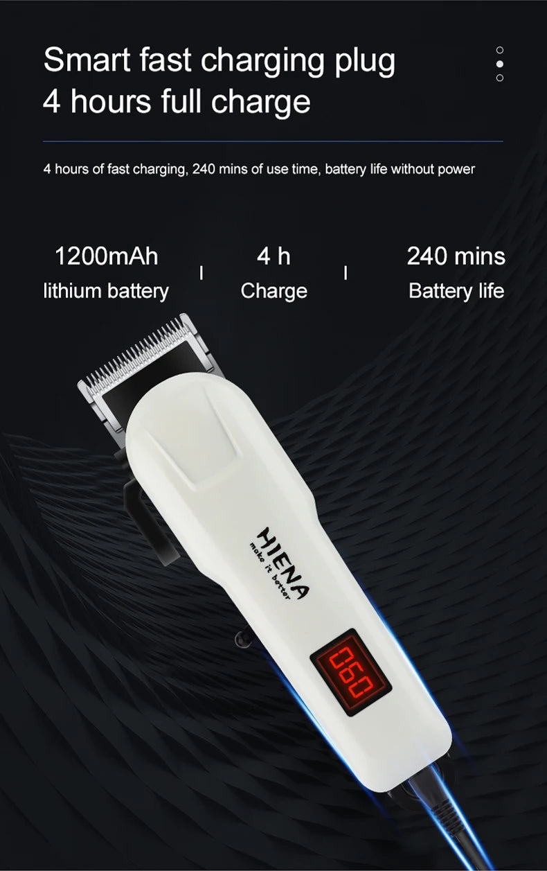 Hiena HYN-222 Electric Hair Clipper UBS Rechargeable Cordless Trimmer