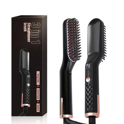 3 in 1 Quick heat Hair Beard straightener comb PTC heater