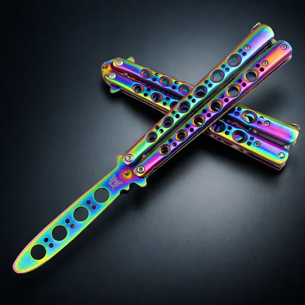Titanium coating training set stainless steel butterfly comb