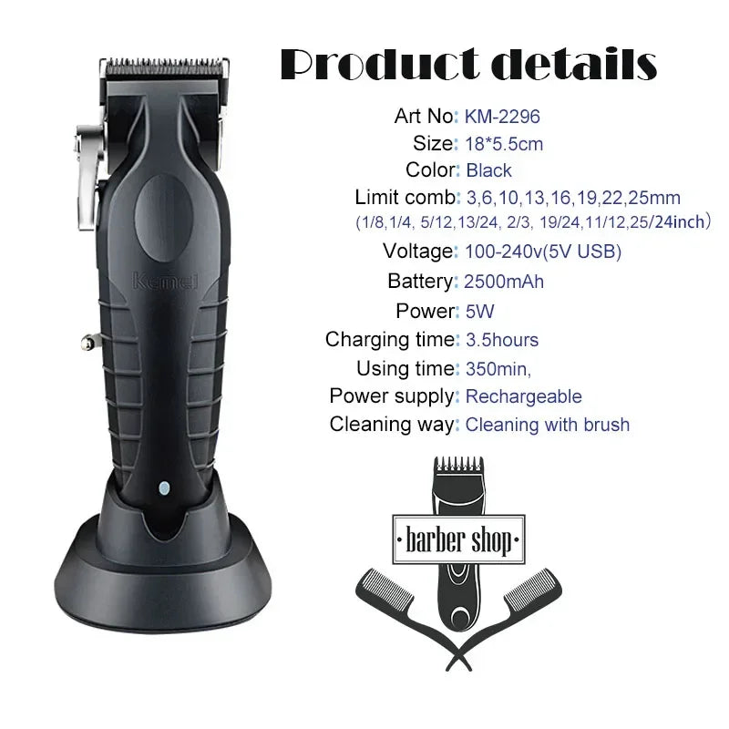 KM2296 Kemei Original Professional Rechargeable Hair Trimmer