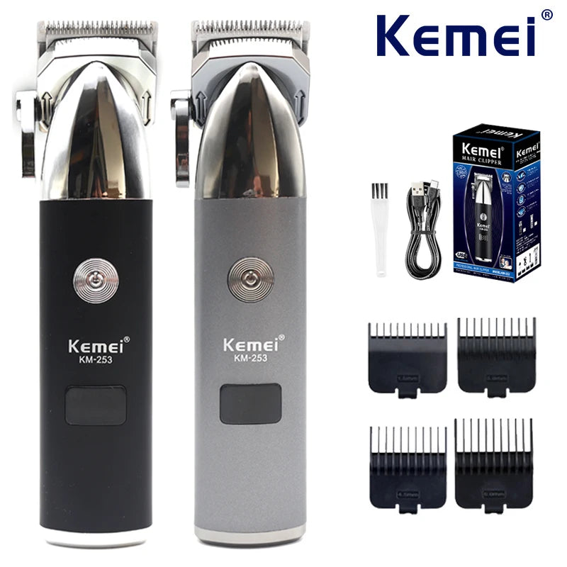 Kemei KM-253 Professional Hair Clipper USB Charging Hair Cutting