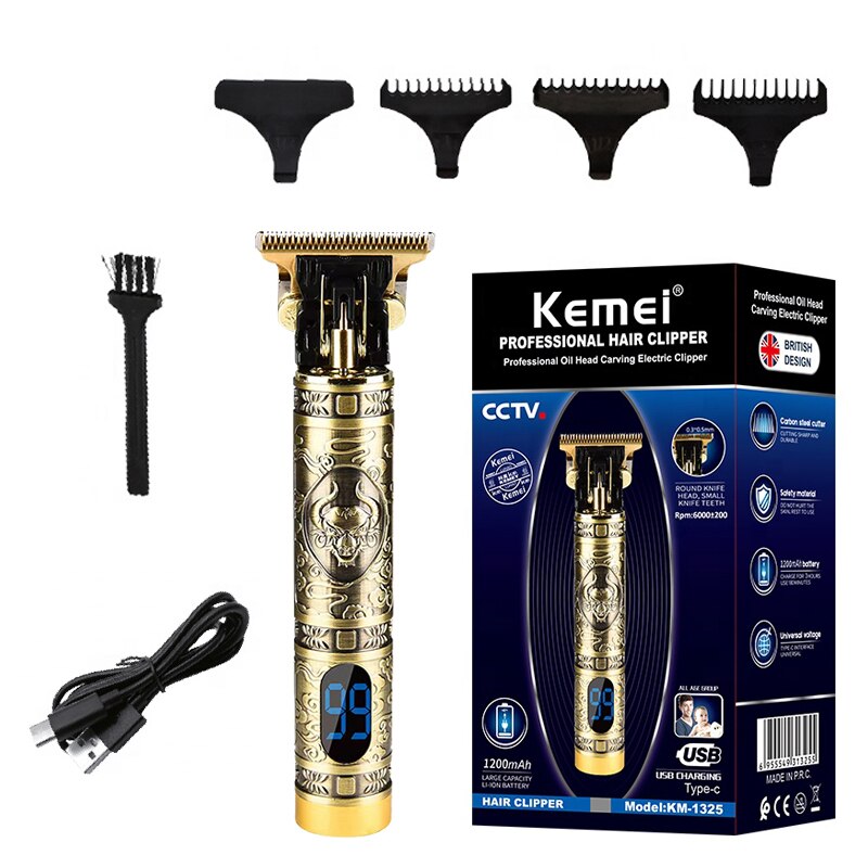 Original Kemei Metal Housing Hair Trimmer For Men Professional Lithium