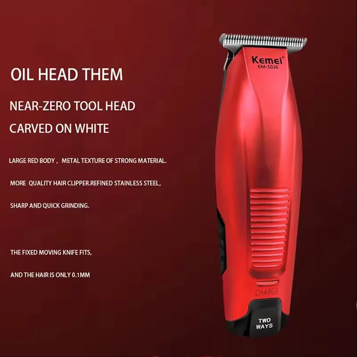 Kemei KM-5026 Professional Hair Trimmer Machine Cordless