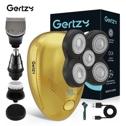 Men's 5-in-1 electric shaver with 5 rotating blades set