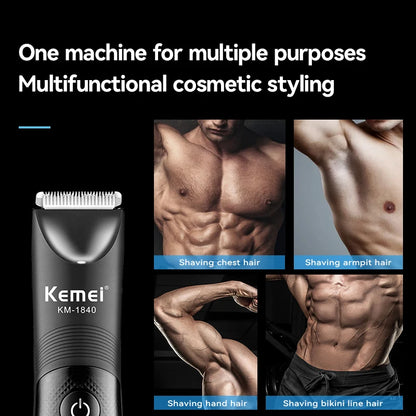 Kemei Electric Groin Ball Hair Trimmer Waterproof Clippers Razor