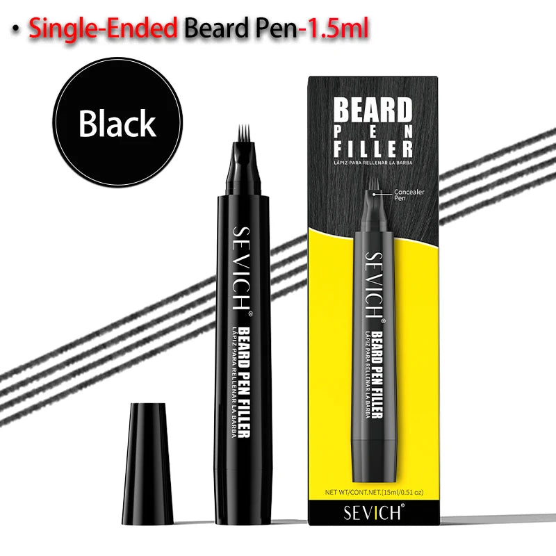 Double-headed Waterproof Beard Pen Filler Men Moustache