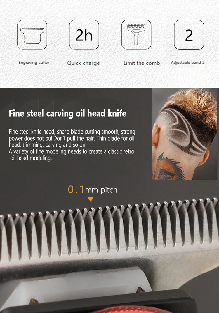 Kemei 371 Hair Clippers Men Professional Rechargeable Machine