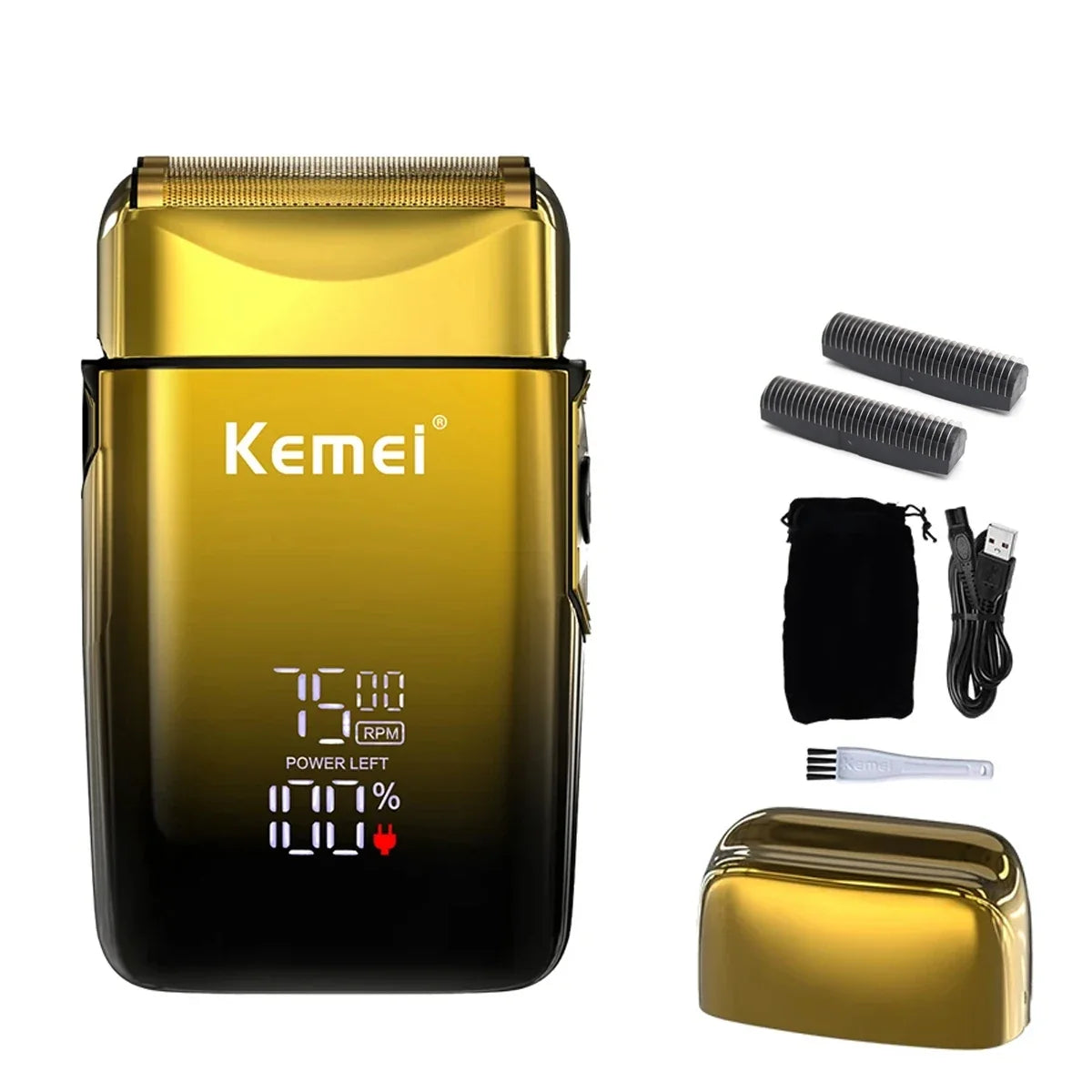 Kemei-KM-TX10 Men's Shaving Machine Dual Foil Blades