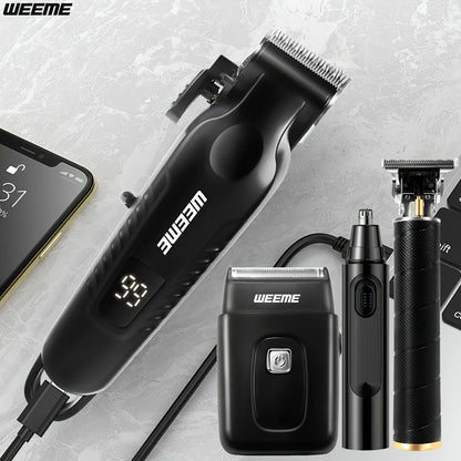4 in 1 Men Grooming Kit LCD Display USB Rechargeable Hair Clipper
