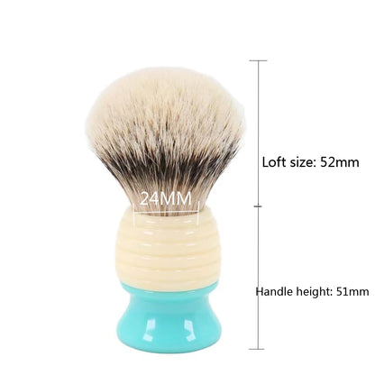 YAQI 24mm Silvertip Badger Hair knots Mens  Brush