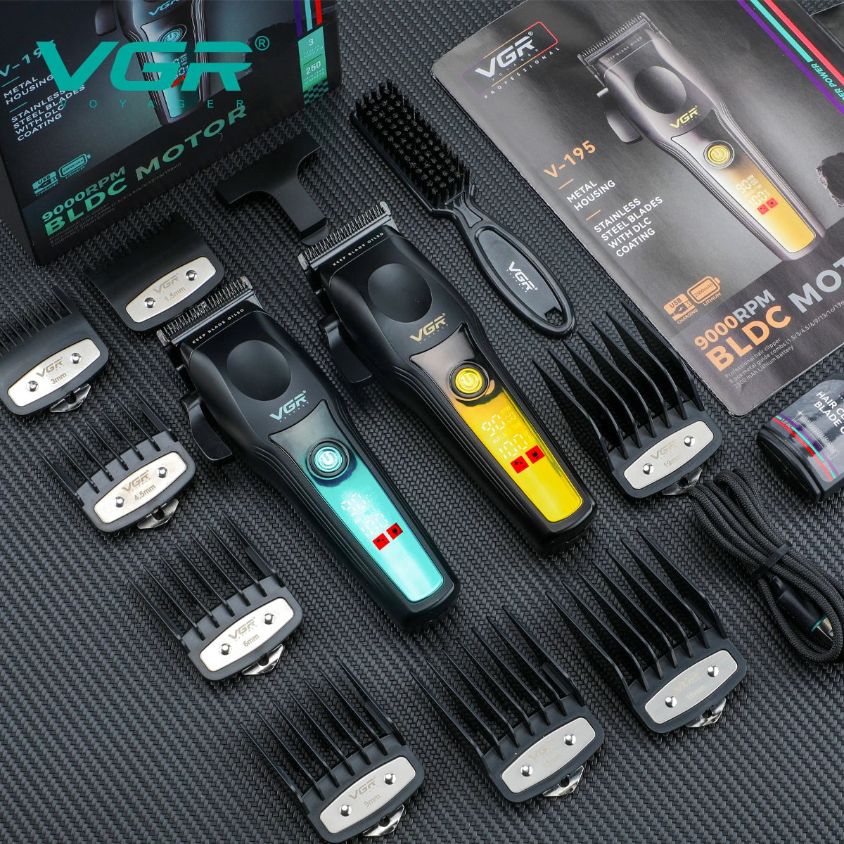 VGR New High end Hair Clipper Metal Body Titanium Alloy  V-195