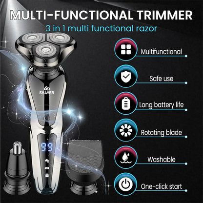 Rechargeable Electric Shaver for Men All in One Trimmer Set