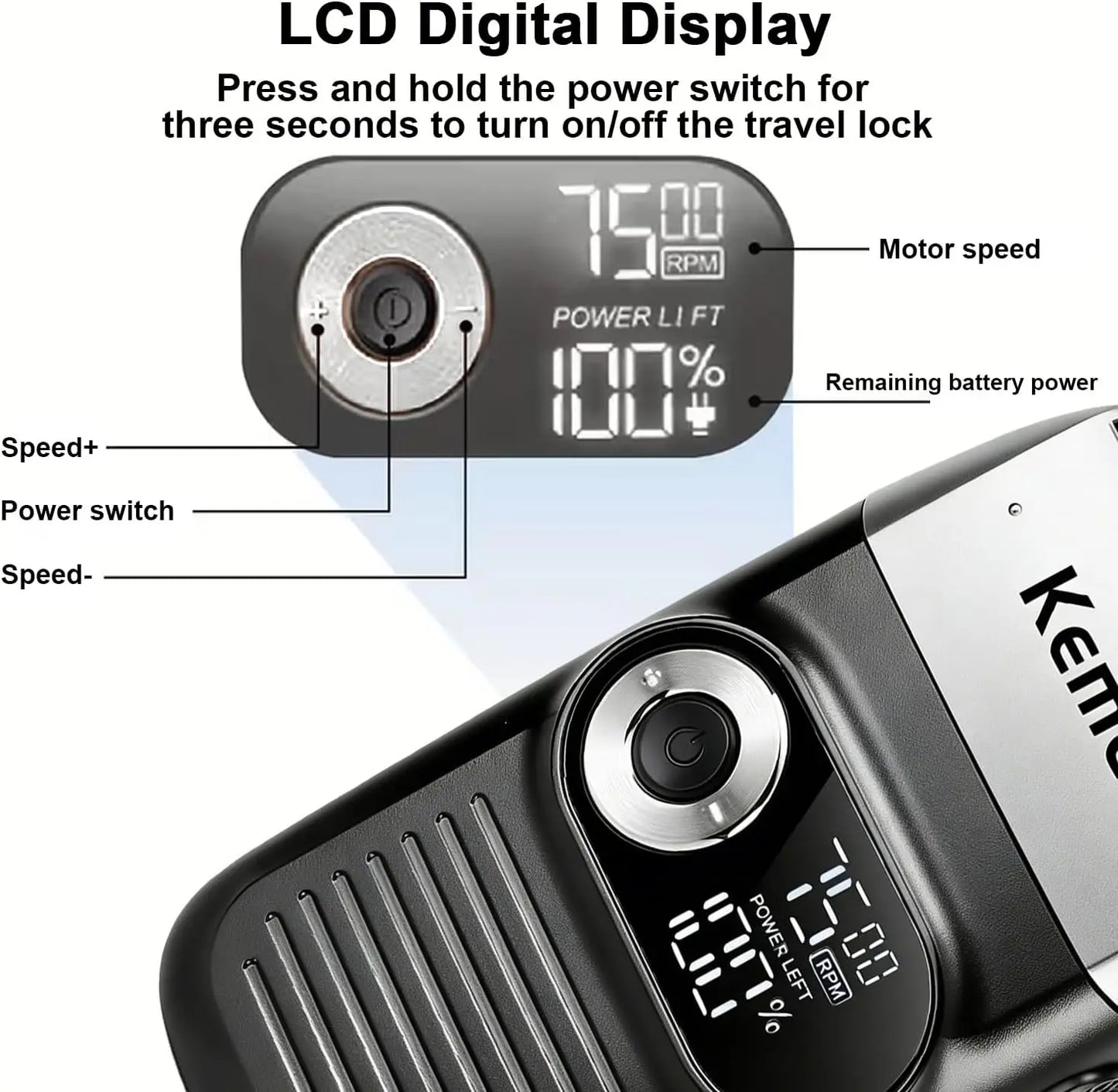 Original Kemei KM-2026 KM-2027 2 In 1 Electric Shaver