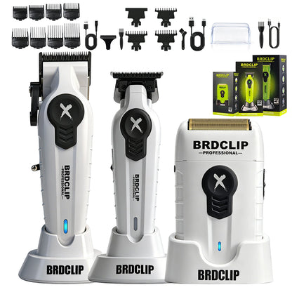 New White Professional FA1C-T-609 Barber Hair Clipper Set